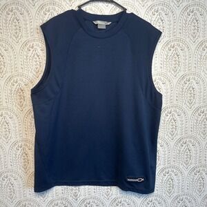 Nike Men's Navy Blue Sleeveless Athletic Shirt Gym Workout Tank Top XL Y2K